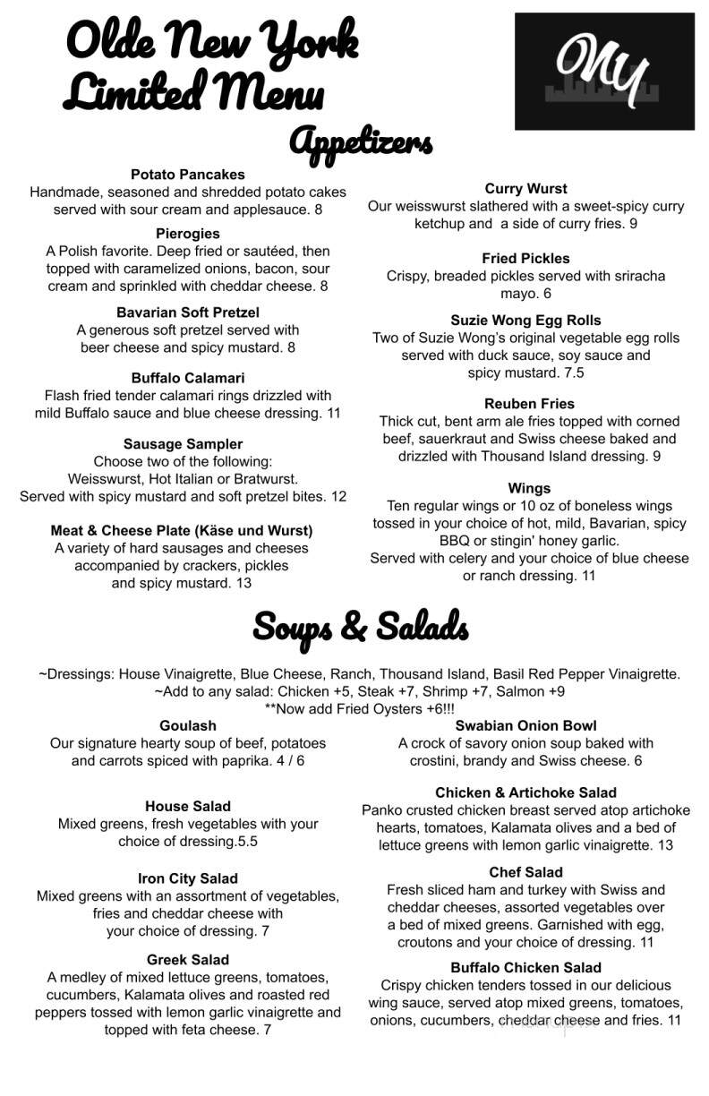Olde New York - State College, PA menu_pic