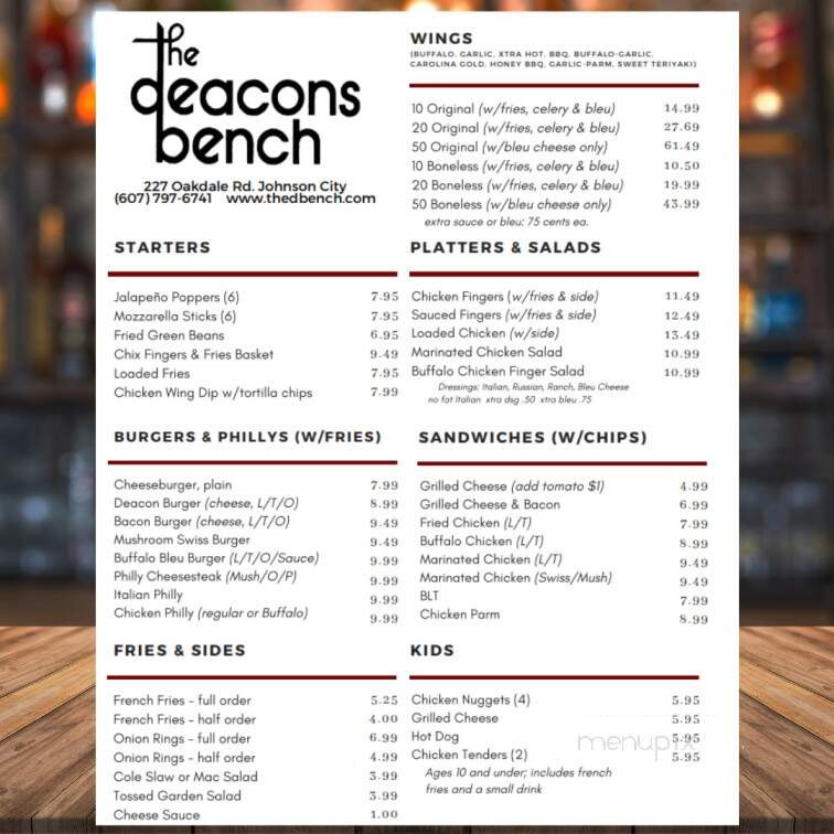 Deacon's Bench - Johnson City, NY