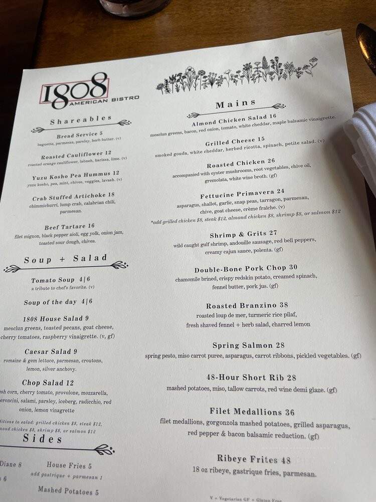 1808 American Bistro - Delaware, OH menu_pic