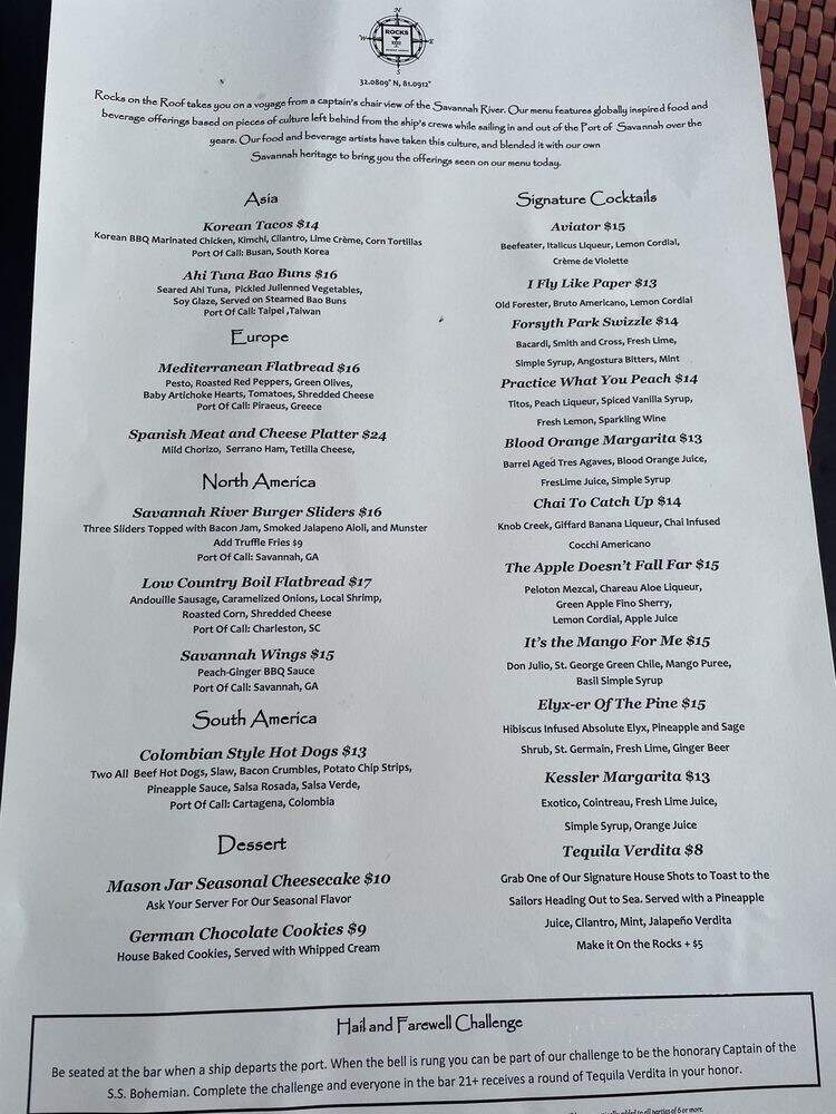 Rocks on the River - Savannah, GA menu_pic