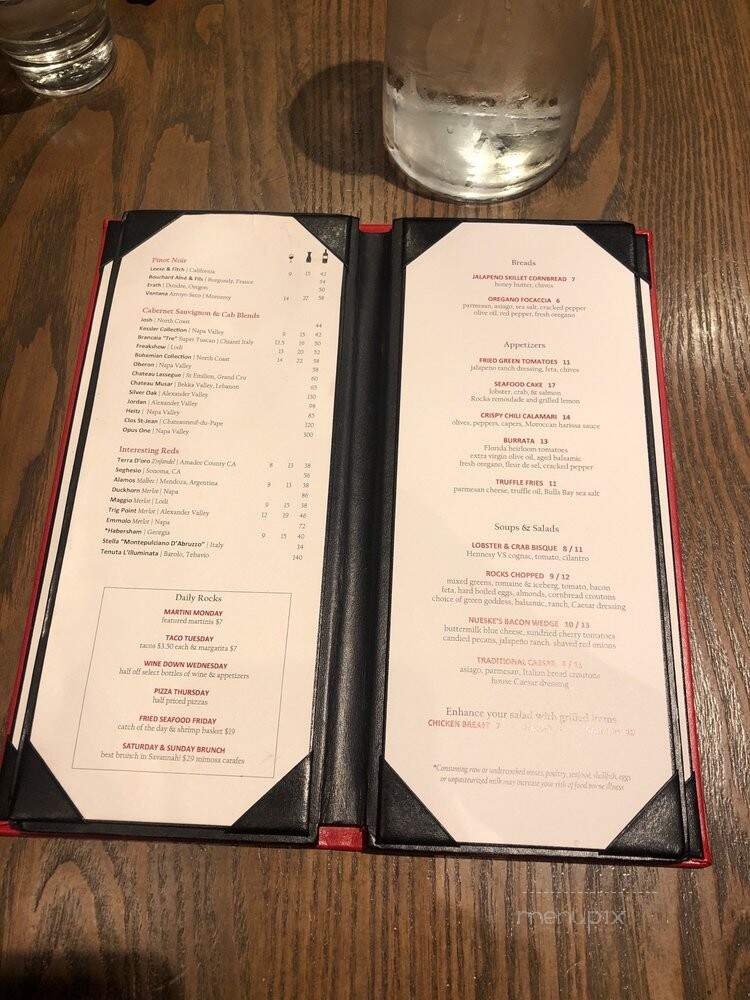 Rocks on the River - Savannah, GA menu_pic