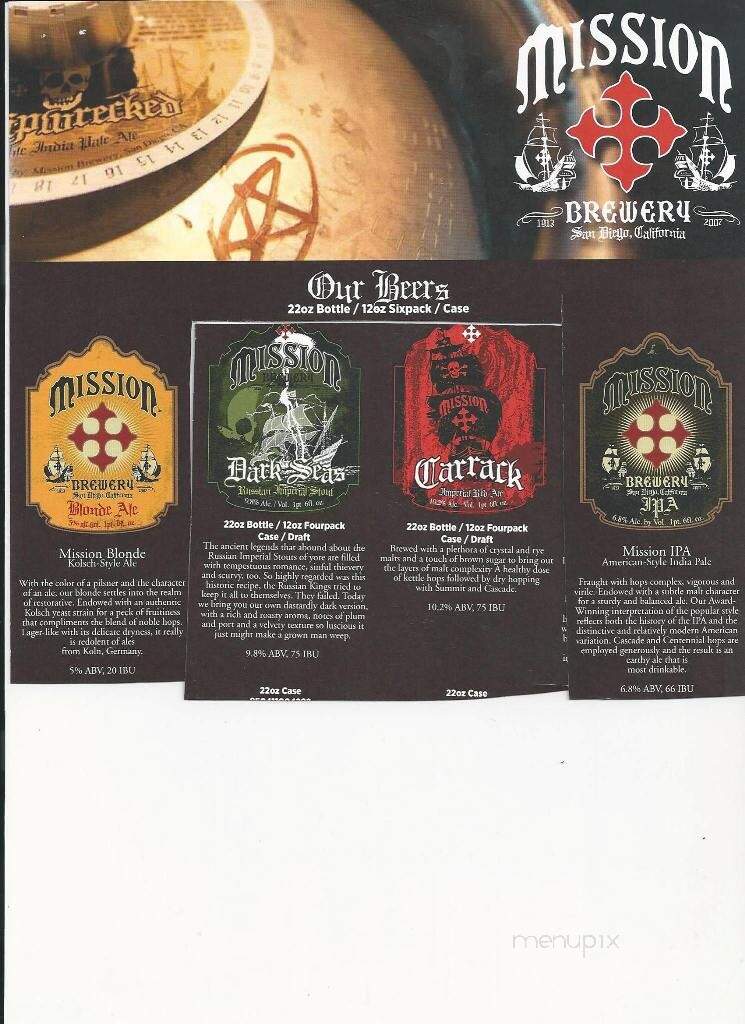R. O'Sullivan's Irish Pub & Steakhouse - Escondido, CA menu_pic
