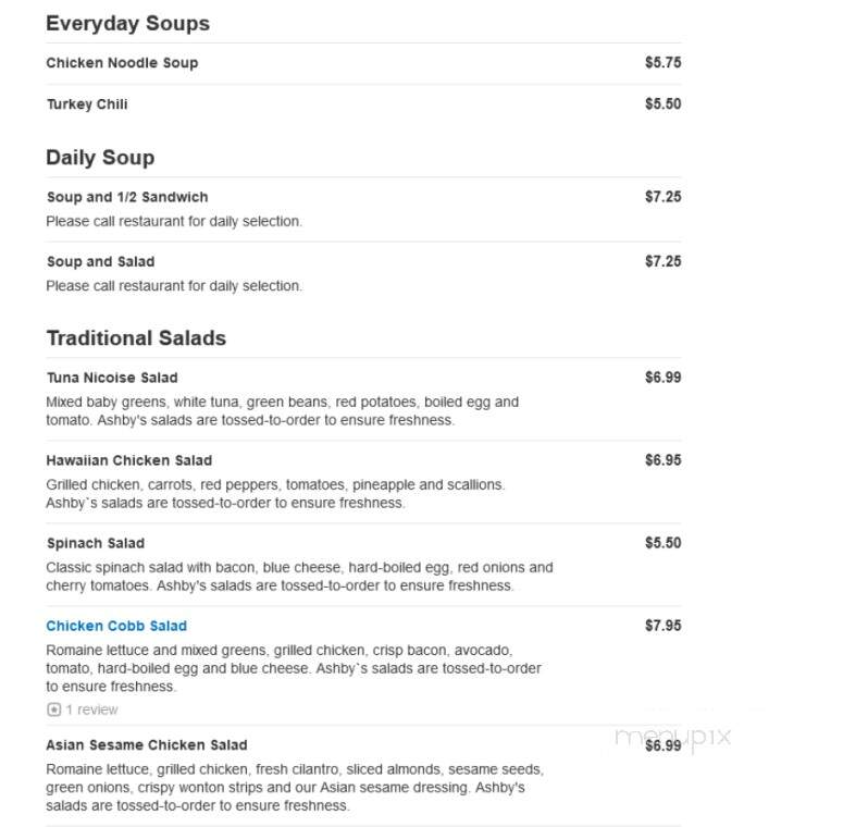 Ashby's - New York, NY menu_pic