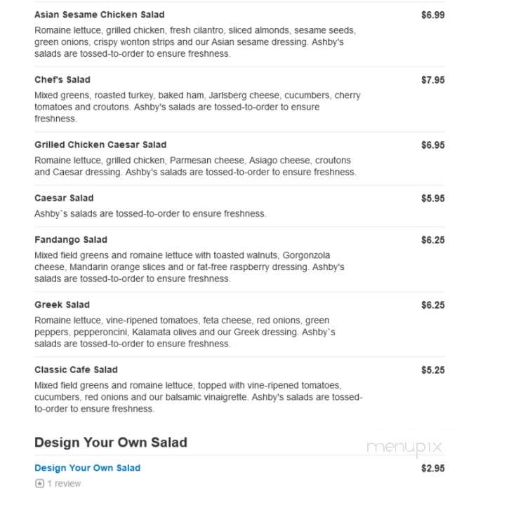 Ashby's - New York, NY menu_pic