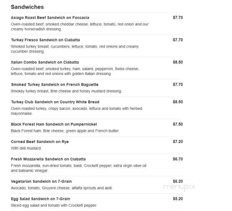 Ashby's - New York, NY menu_pic