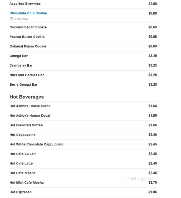 Ashby's - New York, NY menu_pic
