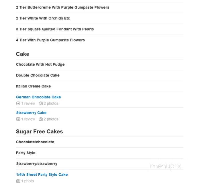 Barbara's Cake & Cookie Boutique - Grand Prairie, TX menu_pic