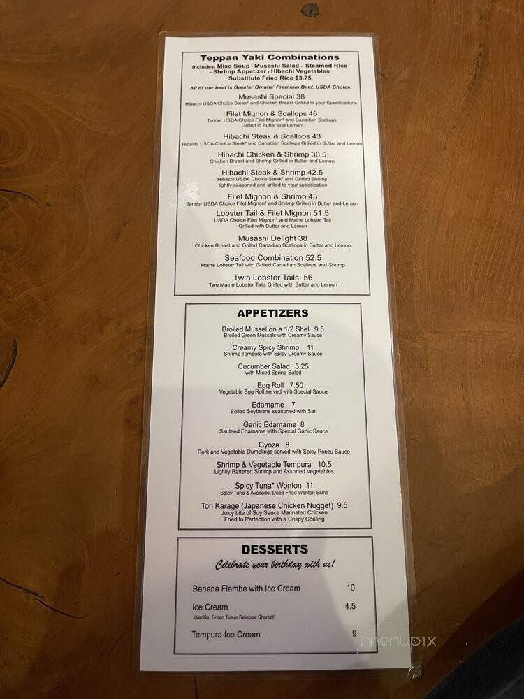 Musashi - Porter Ranch, CA menu_pic