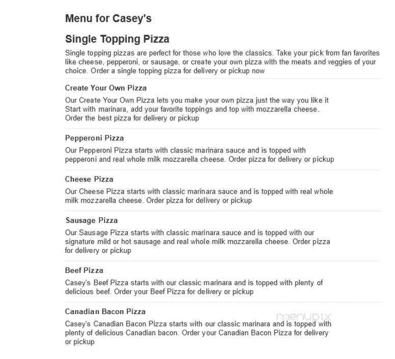 Caseys Carry Out Pizza - Boone, IA menu_pic