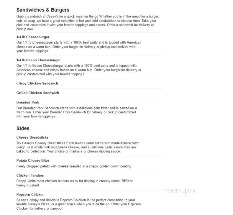 Caseys Carry Out Pizza - Boone, IA menu_pic