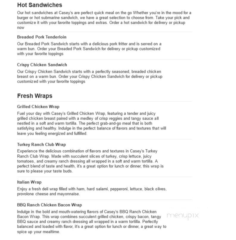 Caseys Carry Out Pizza - Boone, IA menu_pic