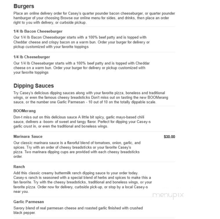 Caseys Carry Out Pizza - Boone, IA menu_pic