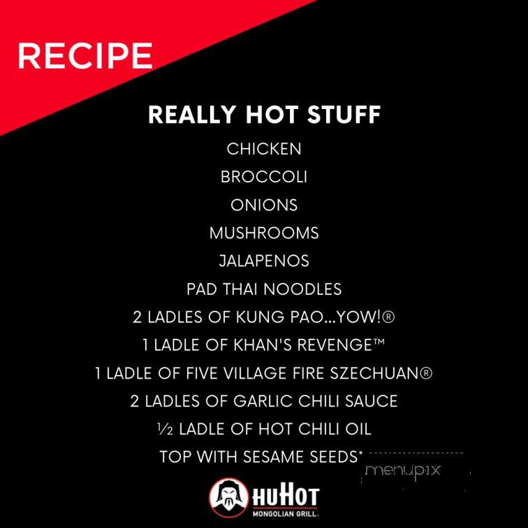 HuHot Mongolian Grill - Springfield, MO menu_pic