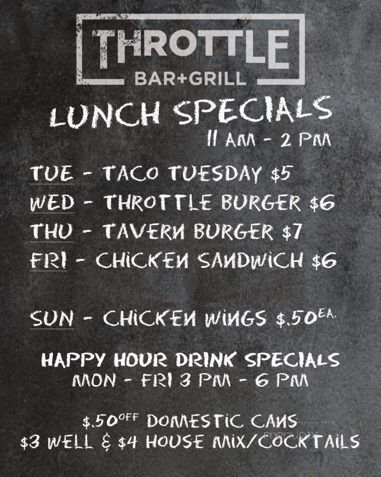Full Throttle Bar & Grill - East Peoria, IL menu_pic