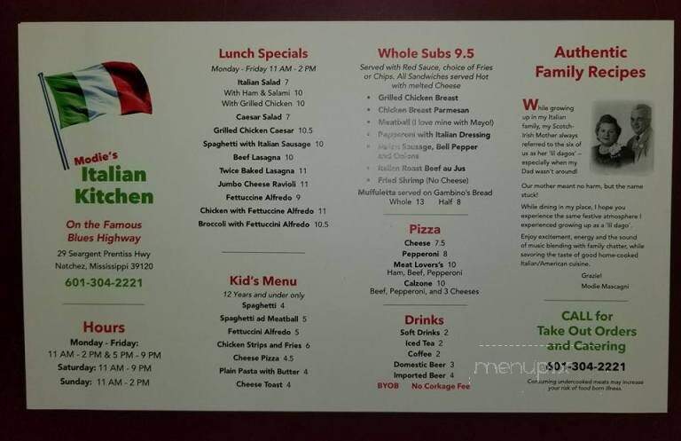 Lil Dagos' Cafe - Natchez, MS menu_pic