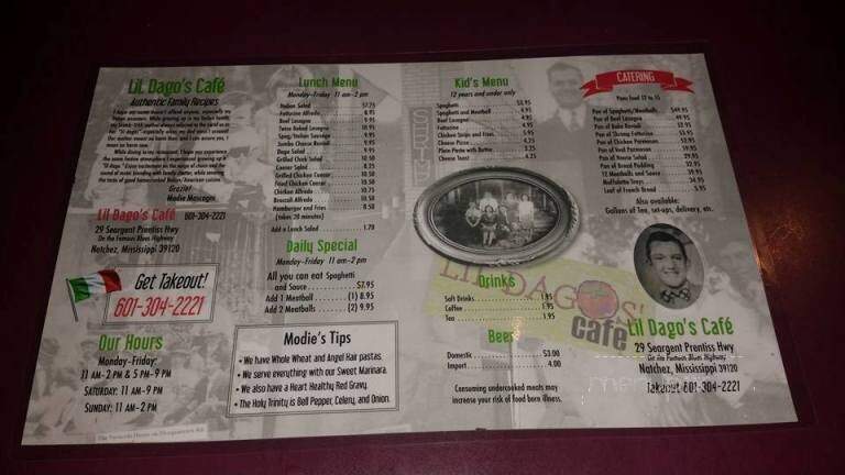Lil Dagos' Cafe - Natchez, MS menu_pic