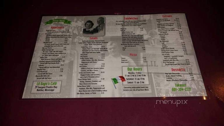 Lil Dagos' Cafe - Natchez, MS menu_pic