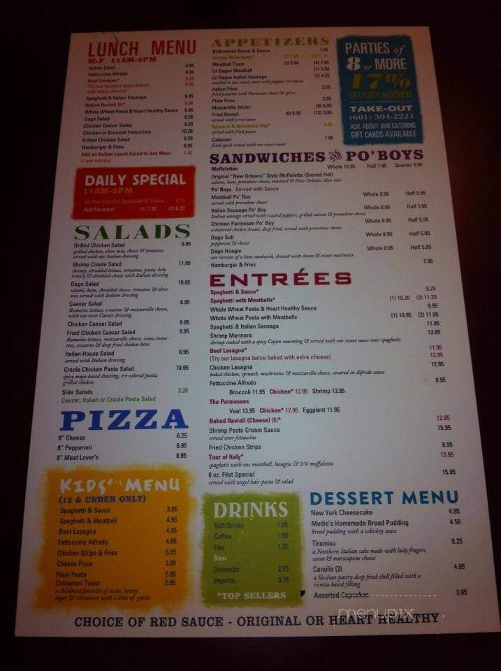 Lil Dagos' Cafe - Natchez, MS menu_pic