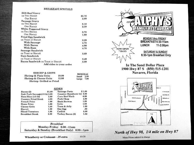 Alphy's - Navarre, FL menu_pic