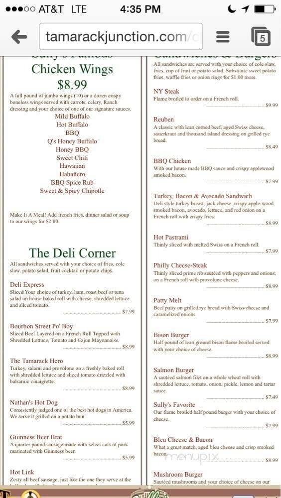 Sully's Sports Bar & Grill at Tamarack Junction Casino - Reno, NV menu_pic