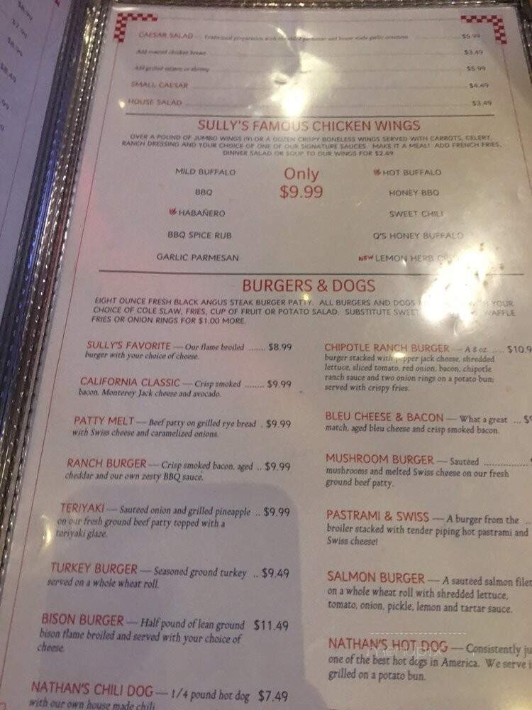 Sully's Sports Bar & Grill at Tamarack Junction Casino - Reno, NV menu_pic