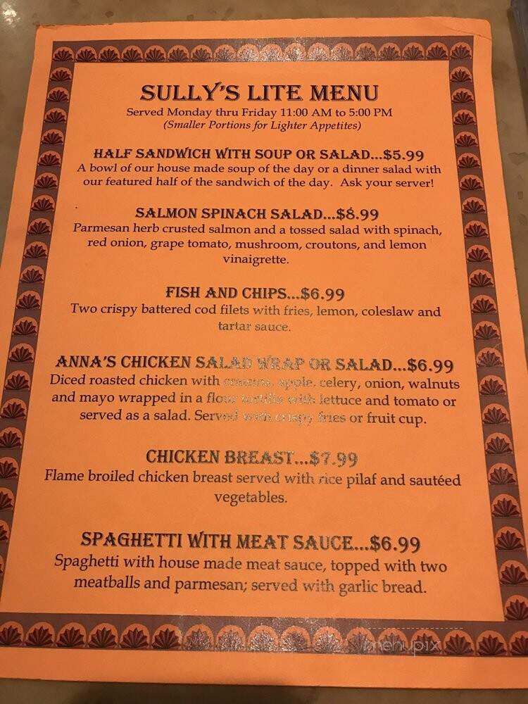 Sully's Sports Bar & Grill at Tamarack Junction Casino - Reno, NV menu_pic