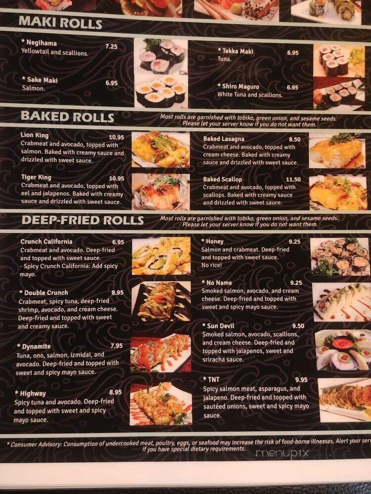 Sushi Hook - Sacramento, CA menu_pic