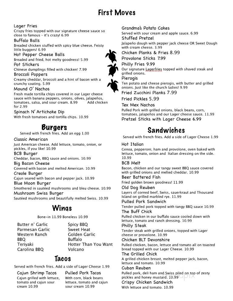 Lagerheads - Coal Center, PA menu_pic