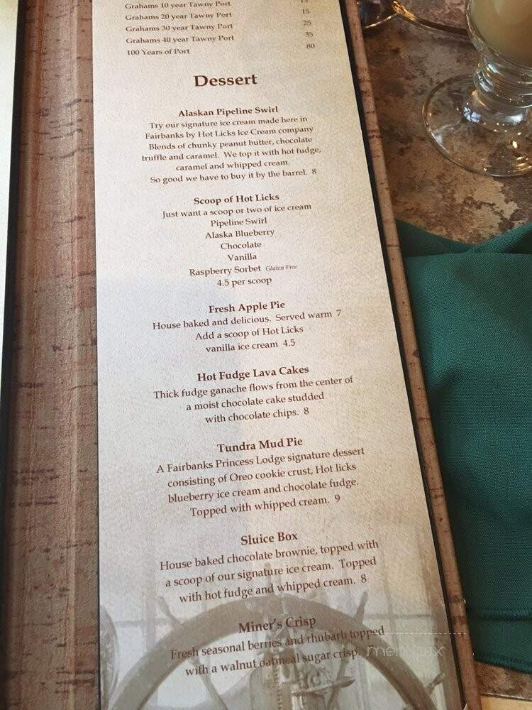 Princess Hotel - Fairbanks, AK menu_pic