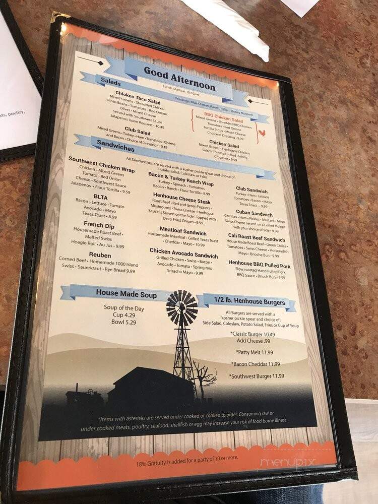 Hen House Cafe - Mesa, AZ menu_pic
