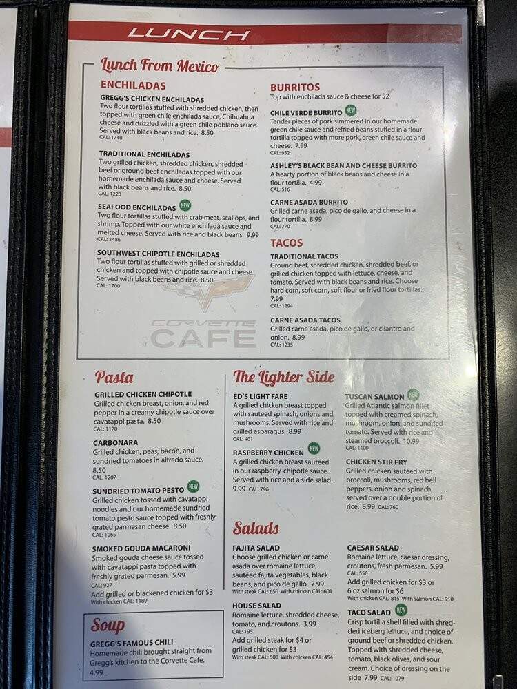 Corvette Cafe - Omaha, NE menu_pic