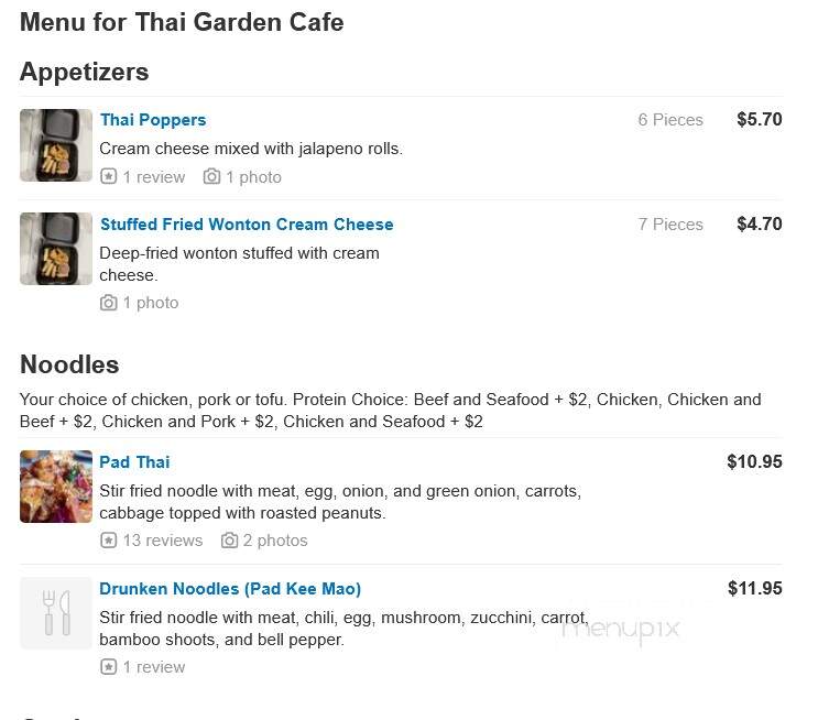 Thai Garden Cafe - Cleburne, TX menu_pic