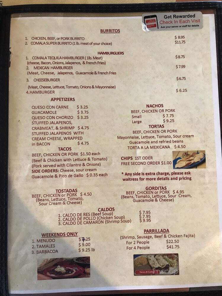 Mexican Cafe Comala - Houston, TX menu_pic