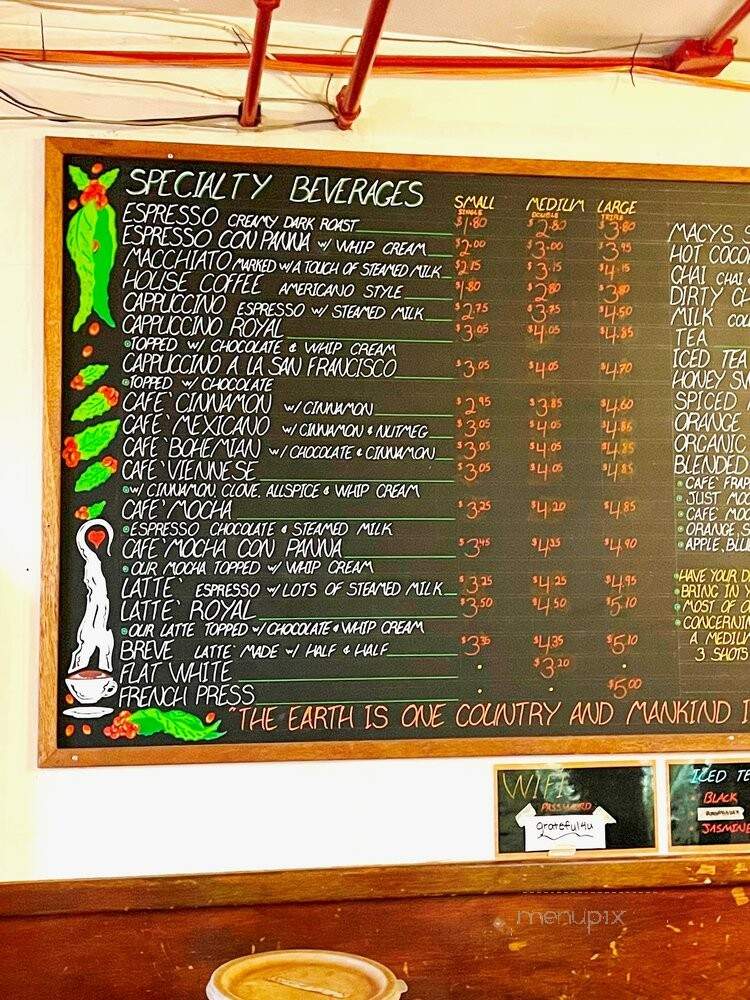 Macy's European Coffee House - Flagstaff, AZ menu_pic