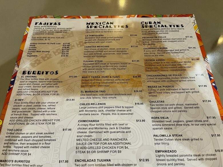 El Mariachi Dos At Wiles Road - Coral Springs, FL menu_pic
