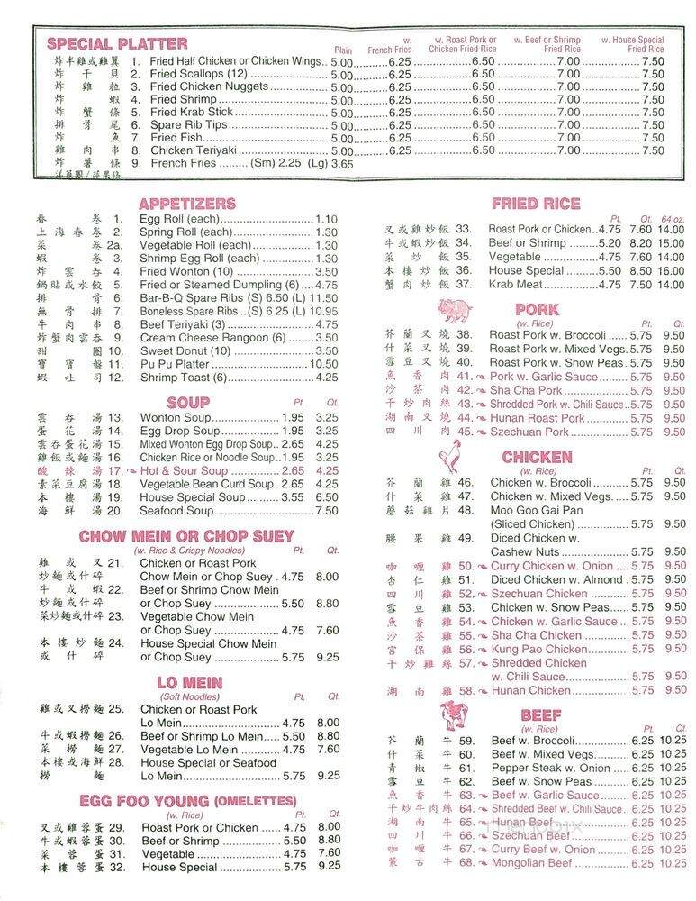 Great Wall Chinese Restaurant - Sanford, FL menu_pic
