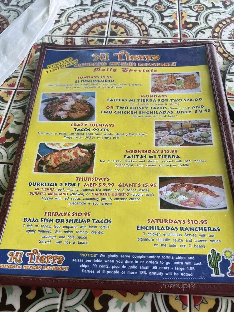 Mi Tierra Restaurant - Orange City, FL menu_pic