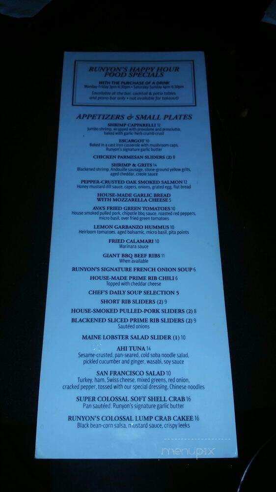 Runyon's - Coral Springs, FL menu_pic