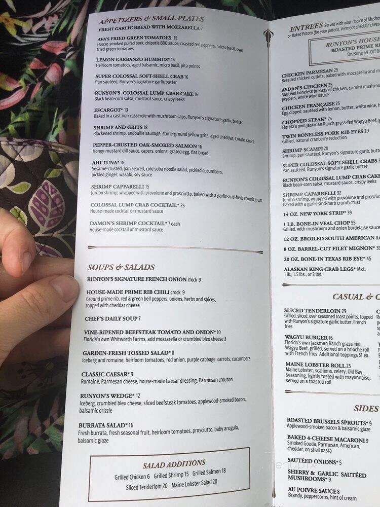 Runyon's - Coral Springs, FL menu_pic
