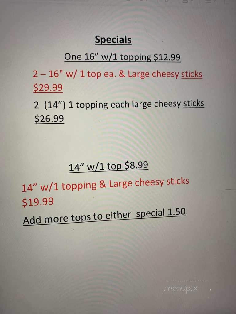 Penny's Five Star Pizza - Lake Odessa, MI menu_pic