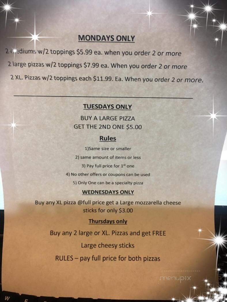 Penny's Five Star Pizza - Lake Odessa, MI menu_pic