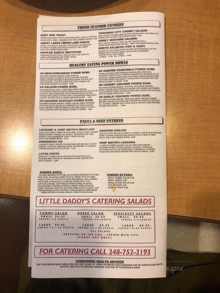 Little Daddy's - Bloomfield Hills, MI menu_pic