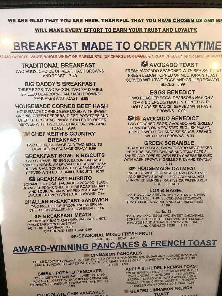 Little Daddy's - Bloomfield Hills, MI menu_pic