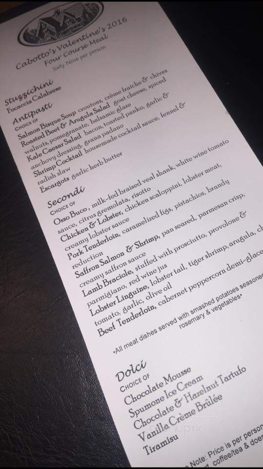 Cabotto's Restaurant - Ottawa, ON menu_pic