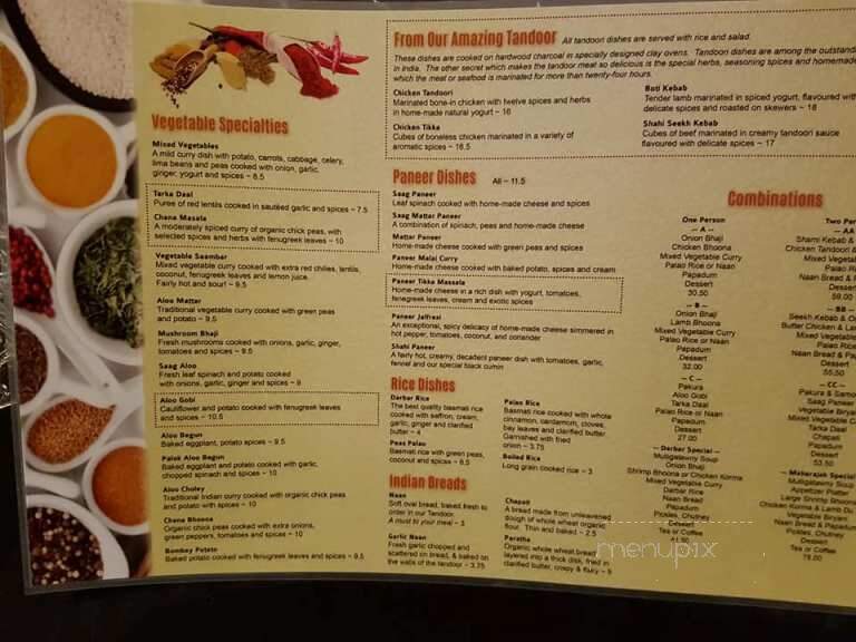 Darbar Restaurant - Kingston, ON menu_pic