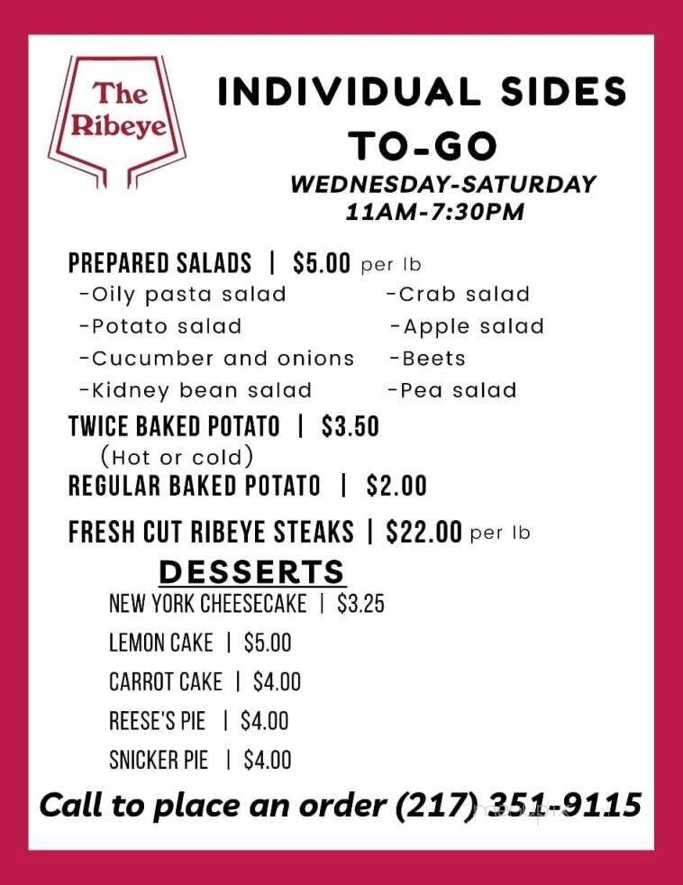 Ribeye - Champaign, IL menu_pic