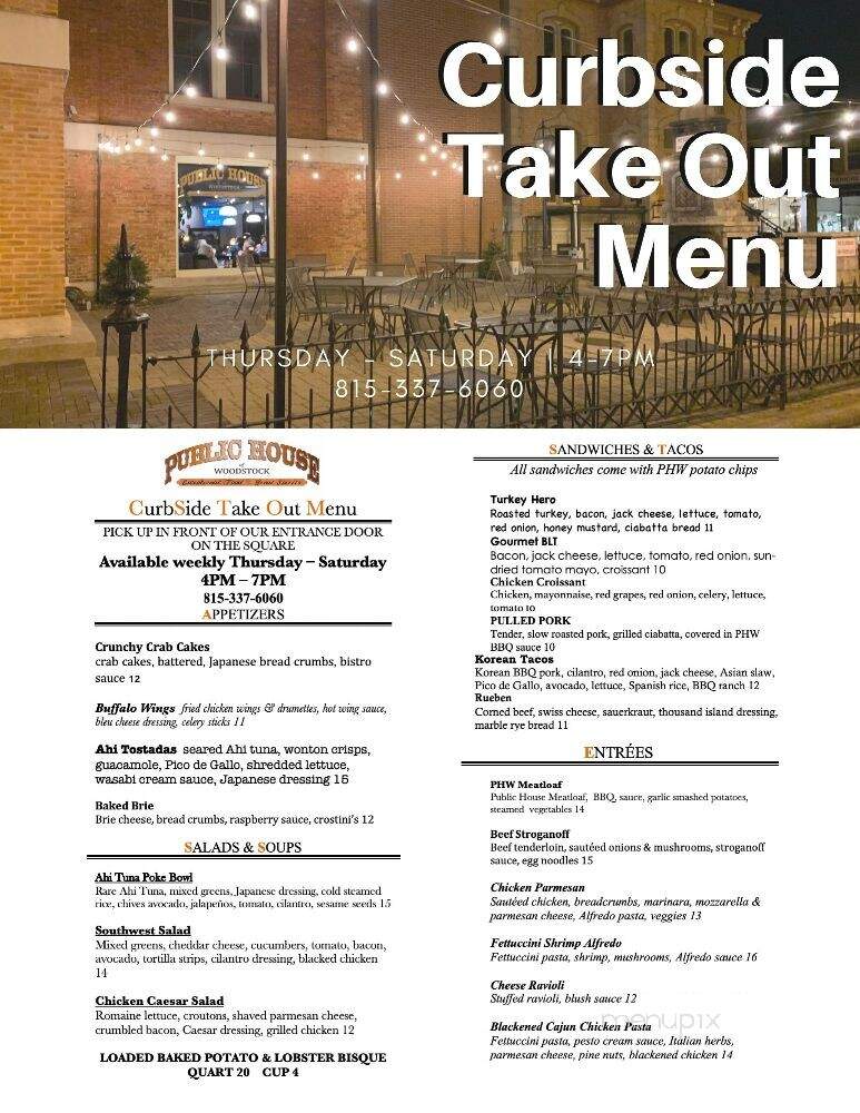 Woodstock Public House - Woodstock, IL menu_pic