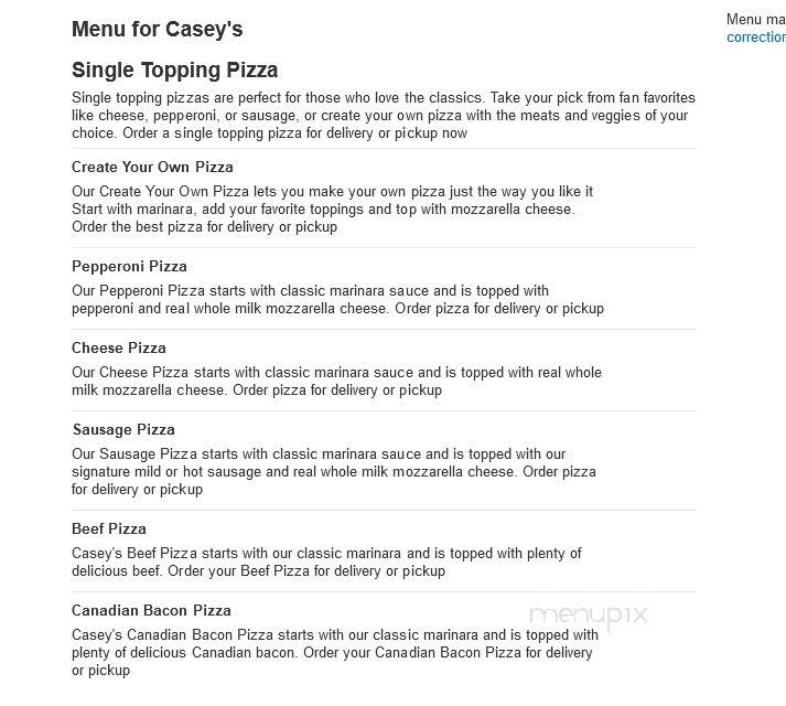Casey's General Store - Westville, IL menu_pic