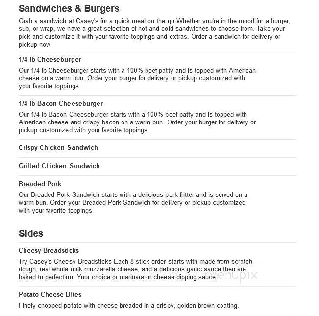 Casey's General Store - Westville, IL menu_pic