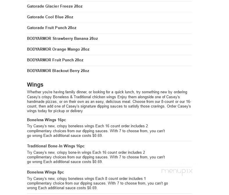 Casey's General Store - Westville, IL menu_pic